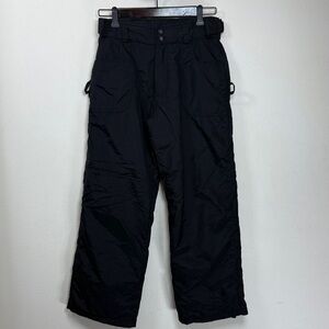 (R4) Chalet Ski Pants for Big Boys, Size L, Zip-Up, Solid Black
